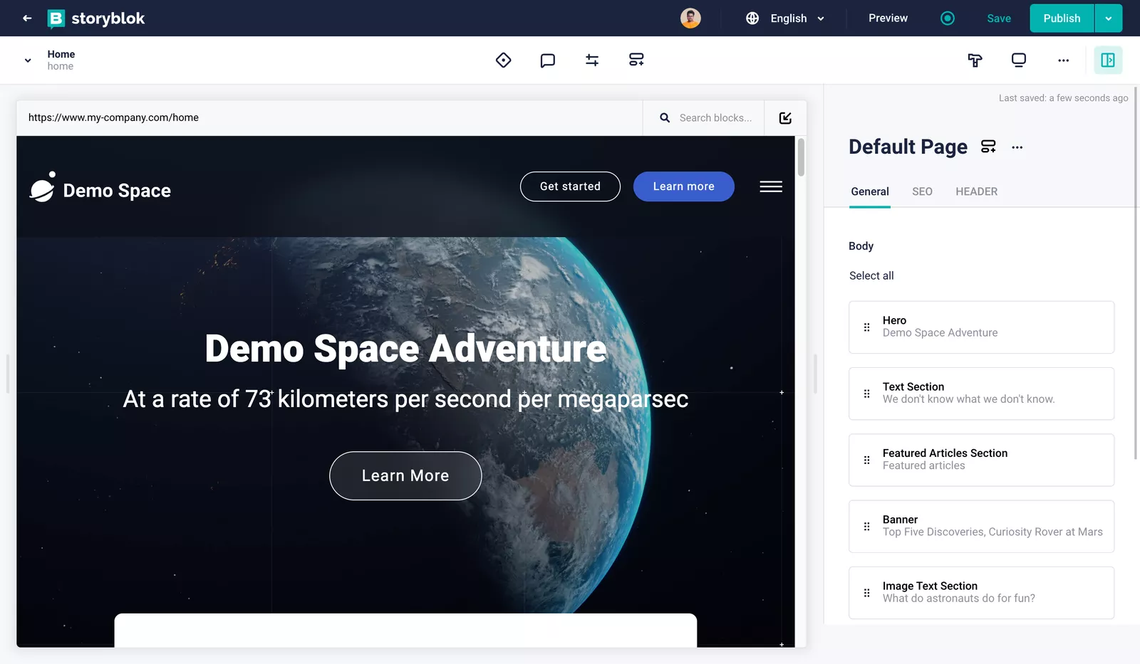 Storyblok's realtime visual content editor