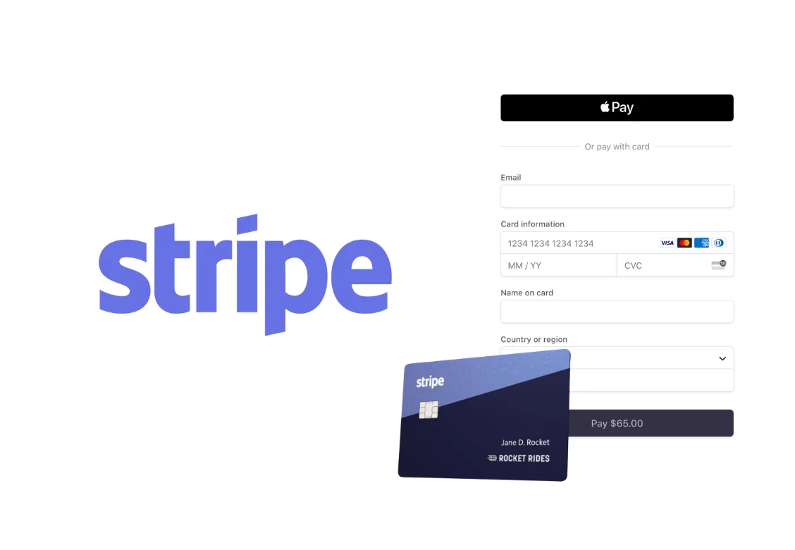 Stripe checkout with Apple Pay and card fields