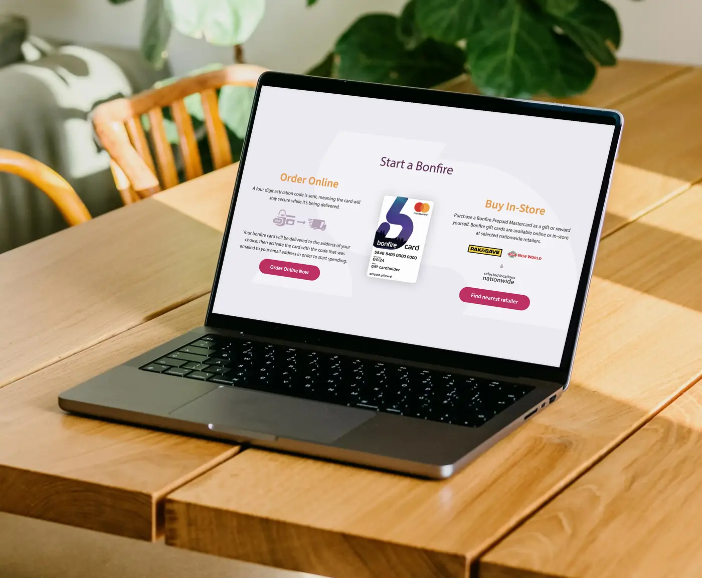 Bonfire — prepaid Mastercard gift card eCommerce platform built by Flipmind